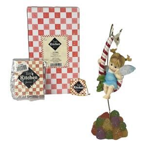 My Little Kitchen Fairies Candy Cane Ornament Fairie Figurine Gumdrops Stand Box